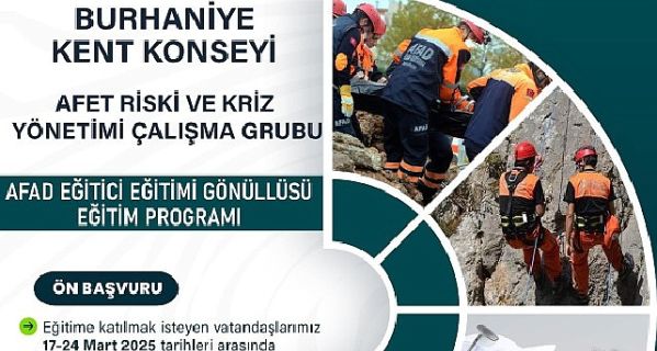 Burhaniye Kent Konseyi’nden AFAD Eğitici Eğitimi Gönüllüsü Programı
