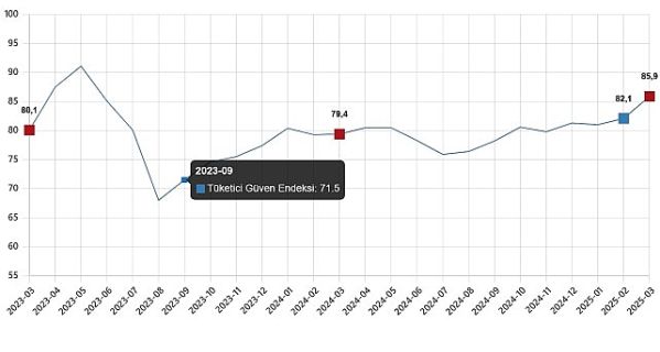 Tüketici Güven Endeksi, Mart 2025